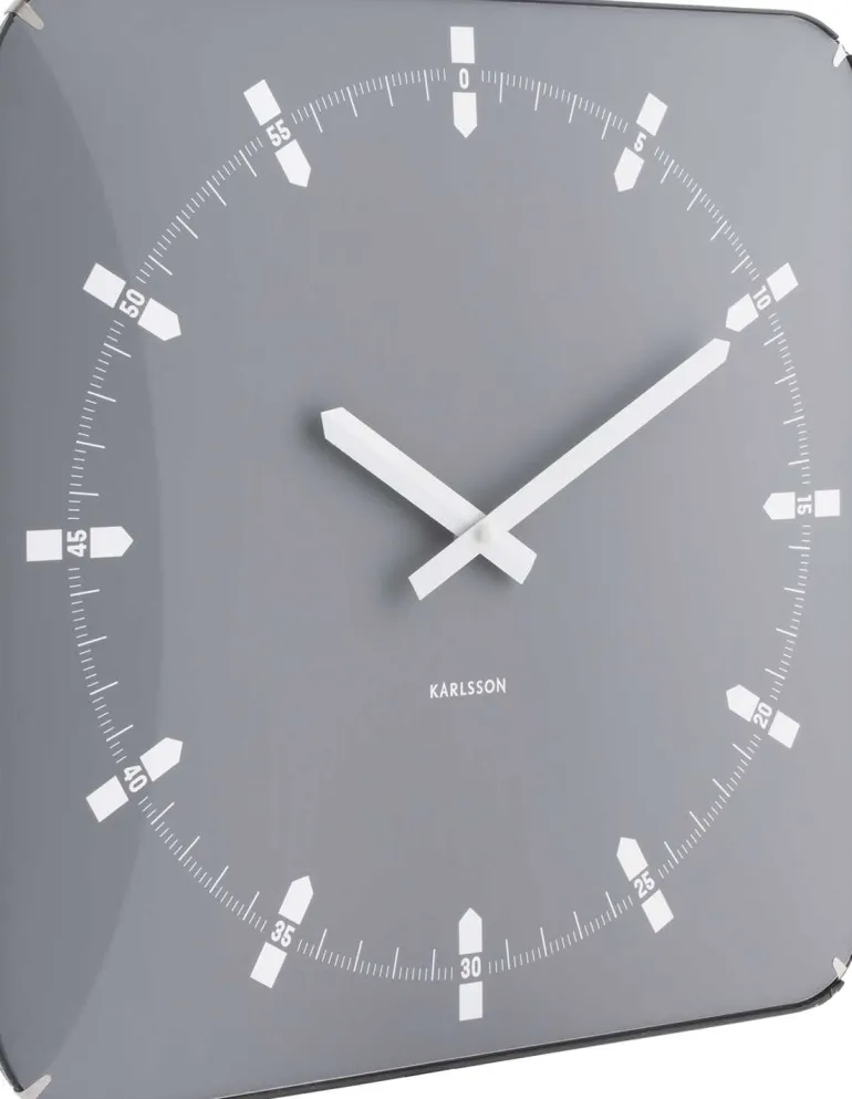 Horloge murale en métal Sucinto Dome Square (Gris)