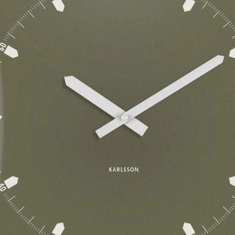 Horloge murale en métal Sucinto Dome Square (Vert)