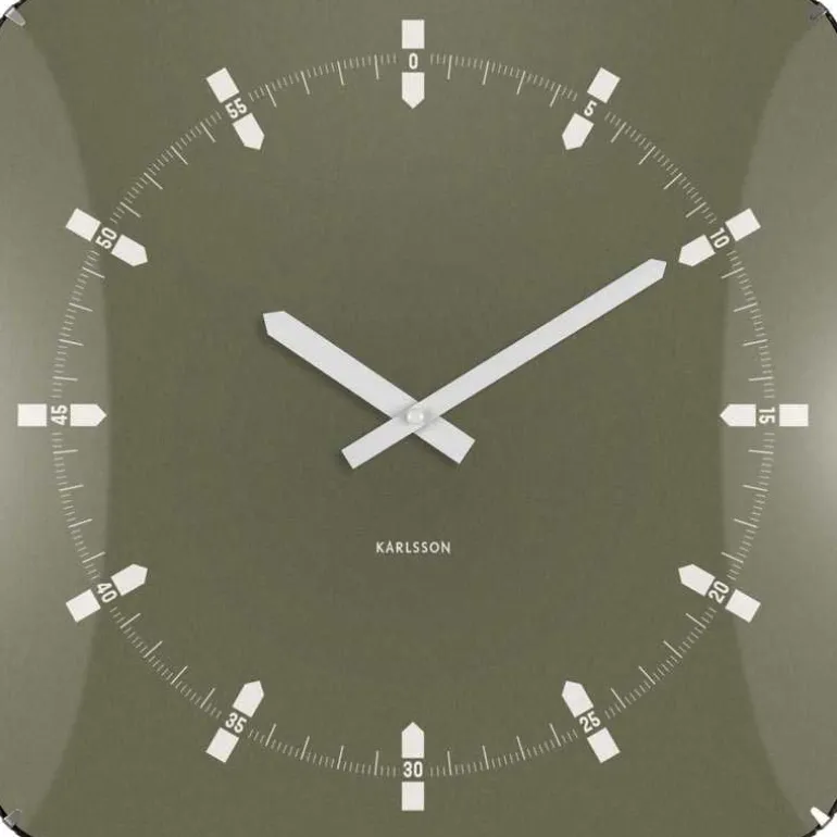 Horloge murale en métal Sucinto Dome Square (Vert)