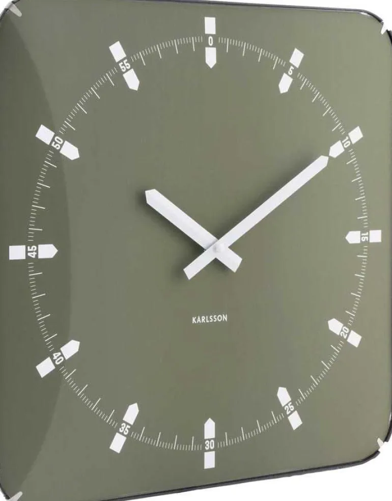 Horloge murale en métal Sucinto Dome Square (Vert)