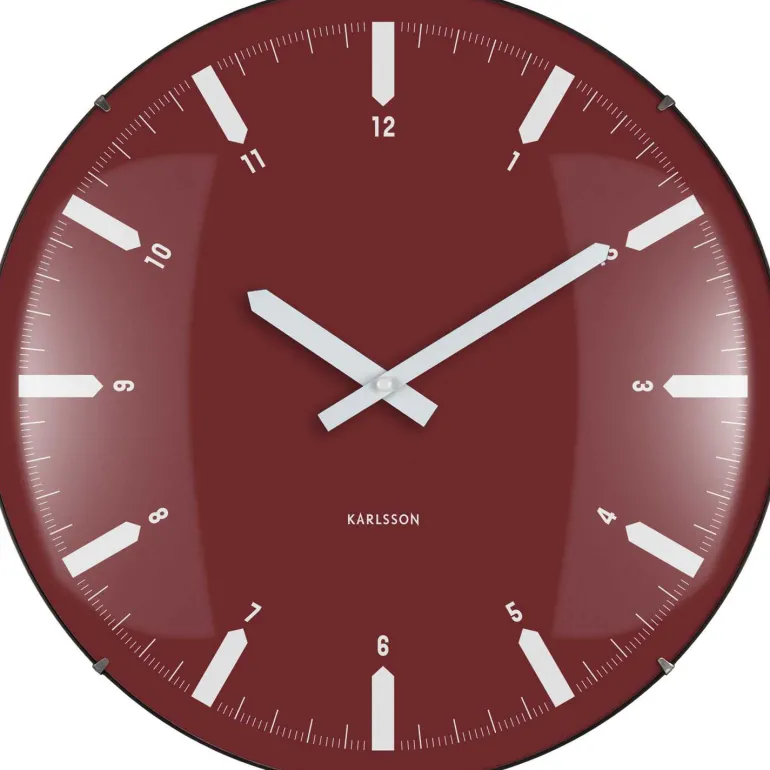 Horloge murale en polypropylène Realista Dome (Rouge)
