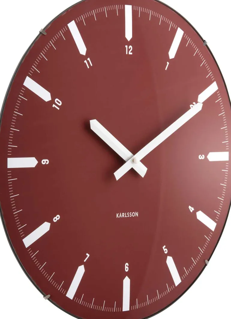 Horloge murale en polypropylène Realista Dome (Rouge)
