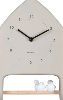 Horloge murale Love Birds (Gris clair)