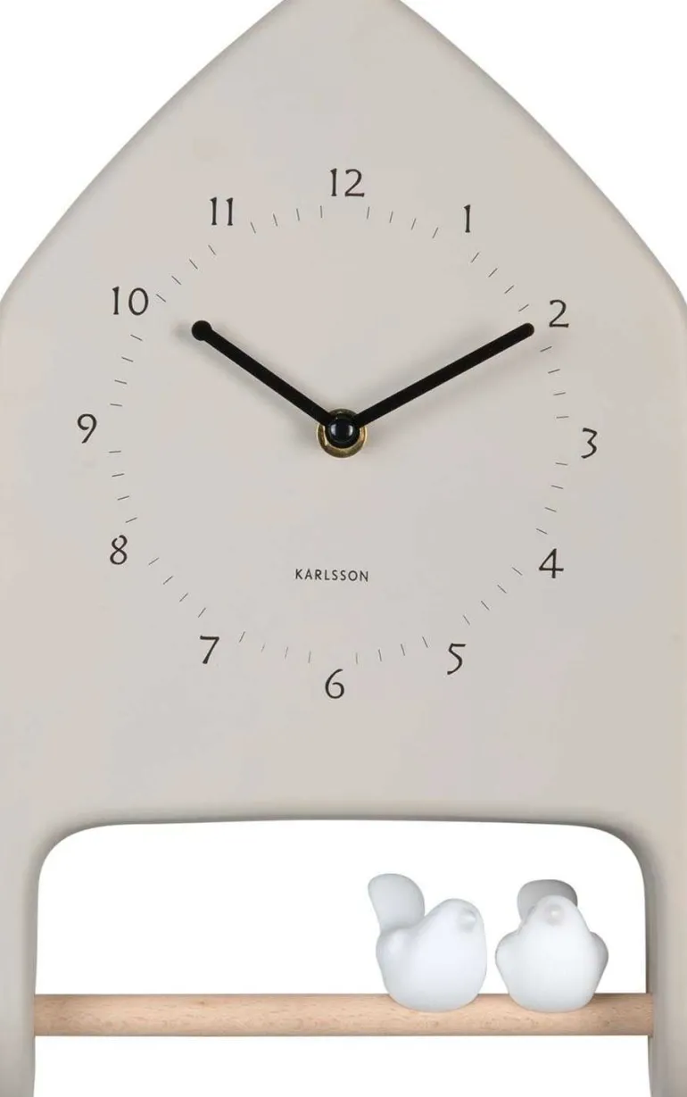 Horloge murale Love Birds (Gris clair)