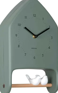 Horloge murale Love Birds (Vert jungle)