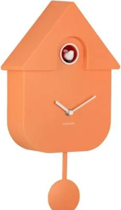 Horloge murale moderne Cuckoo (Orange)