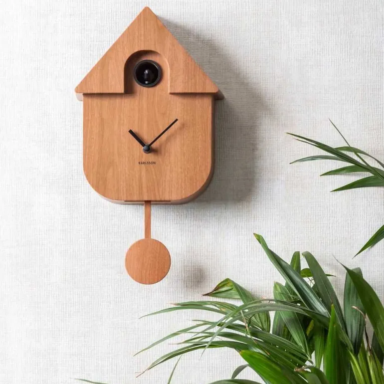 Horloge murale moderne Cuckoo (Bois foncé)
