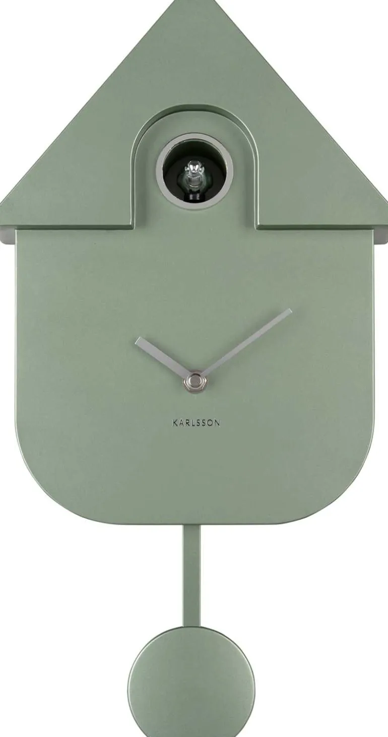 Horloge murale moderne Cuckoo (Vert jungle métallique)