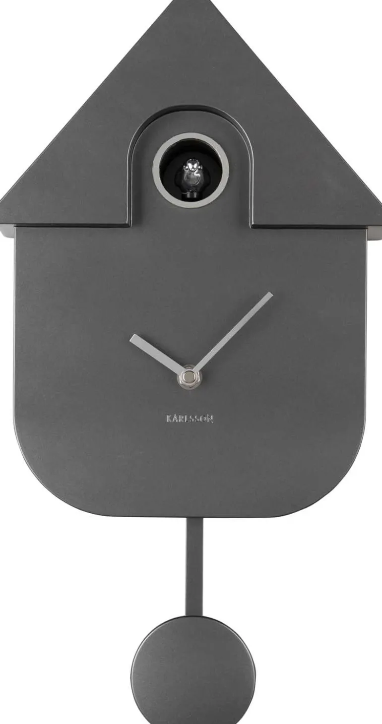 Horloge murale moderne Cuckoo (Gris foncé métallique)
