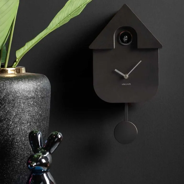 Horloge murale moderne Cuckoo (Gris foncé métallique)