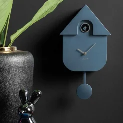 Horloge murale moderne Cuckoo (Bleu foncé métallique)