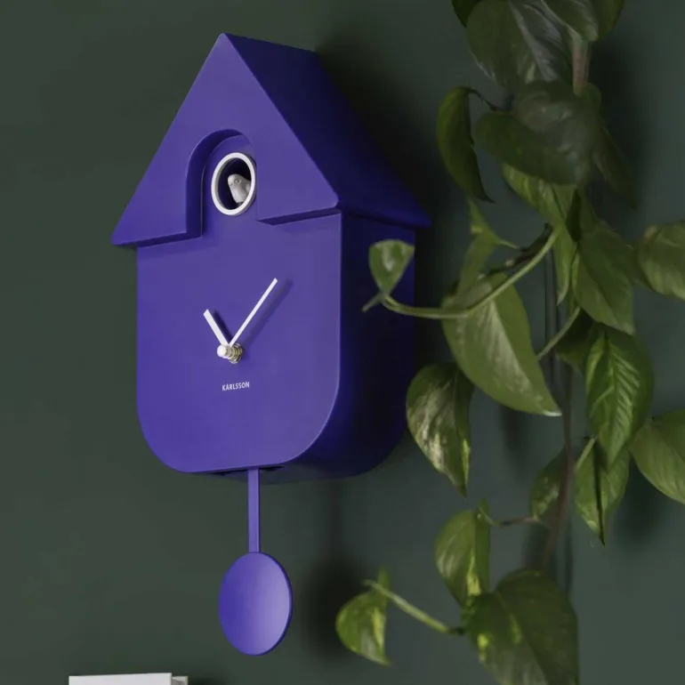 Horloge murale moderne Cuckoo (Bleu cobalt)