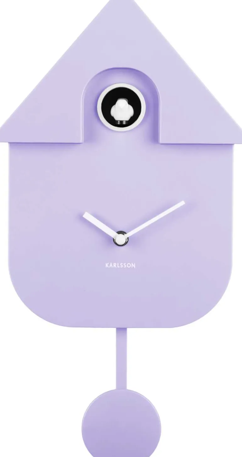 Horloge murale moderne Cuckoo (Violet clair)