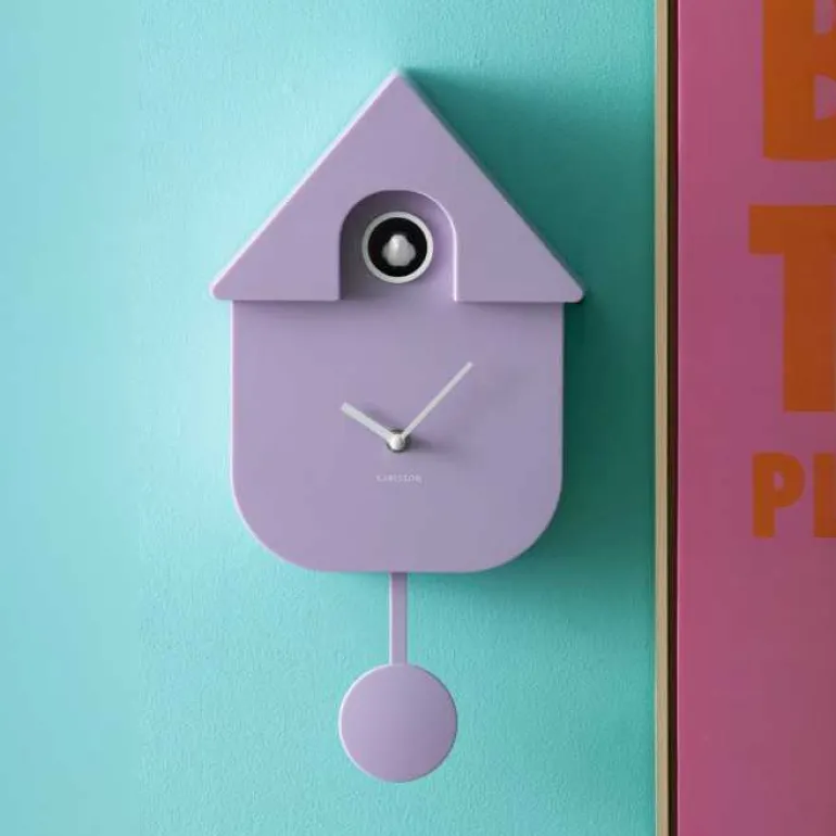 Horloge murale moderne Cuckoo (Violet clair)