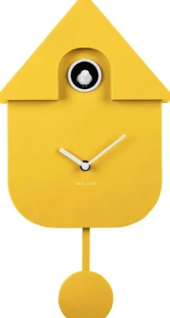 Horloge murale moderne Cuckoo (Jaune)