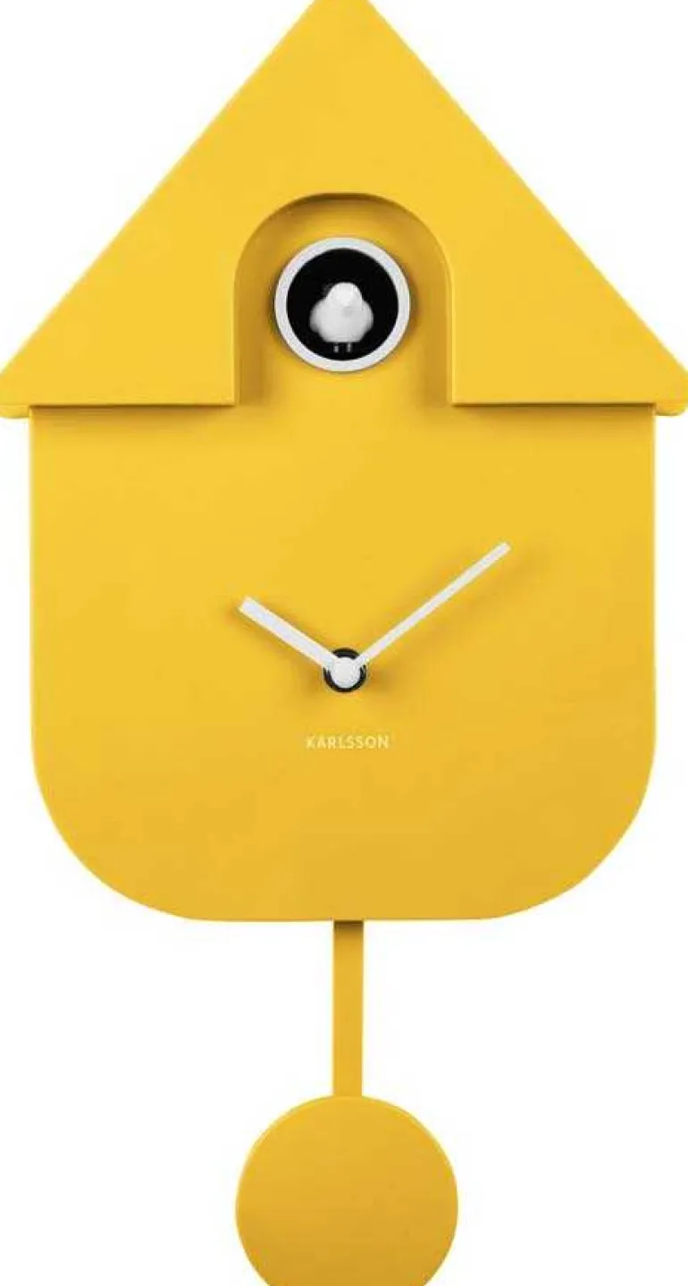 Horloge murale moderne Cuckoo (Jaune)
