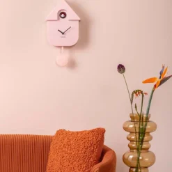 Horloge murale moderne Cuckoo (Rose pâle)