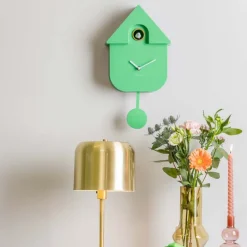 Horloge murale moderne Cuckoo (Vert vif)