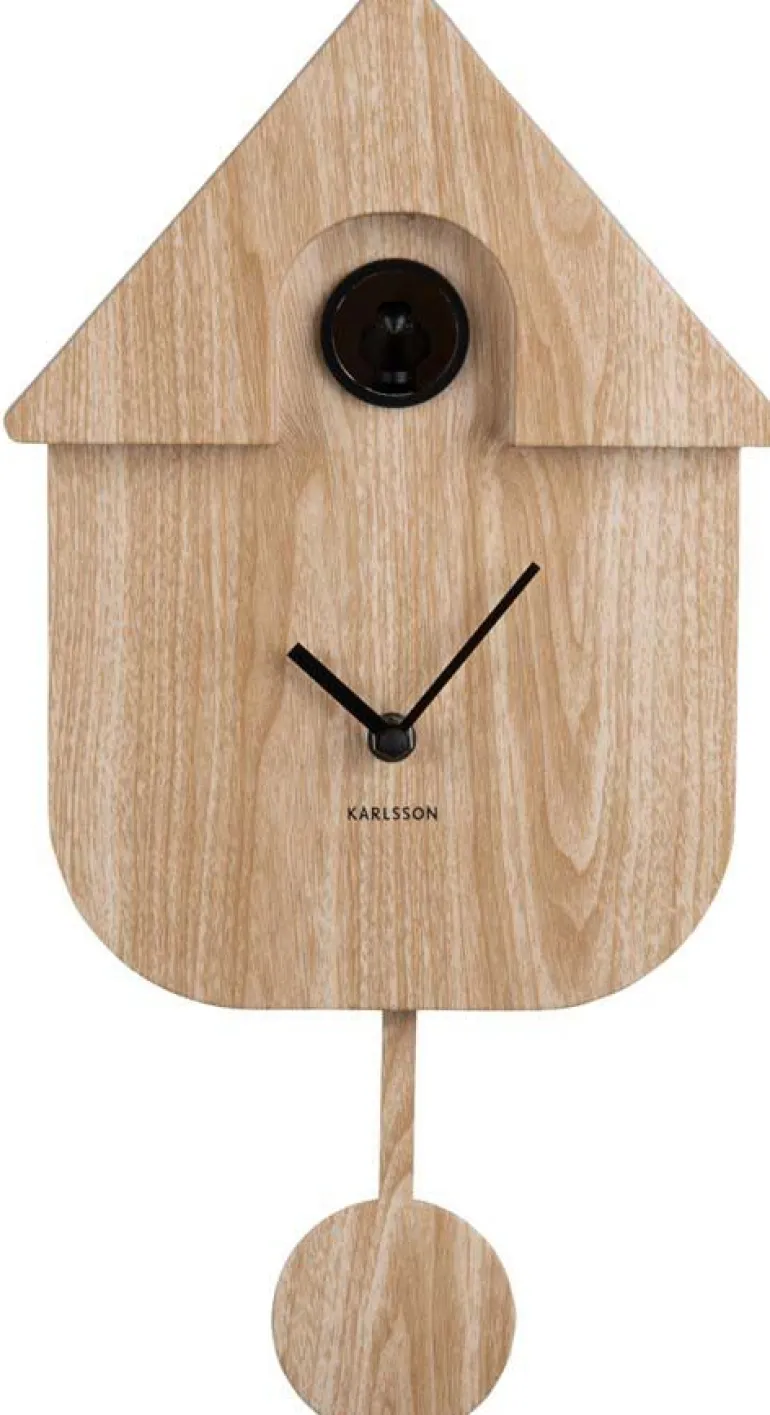 Horloge murale moderne Cuckoo (Bois clair )