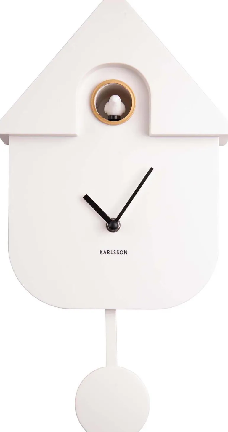 Horloge murale moderne Cuckoo (Blanc)