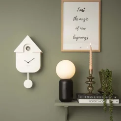 Horloge murale moderne Cuckoo (Blanc)
