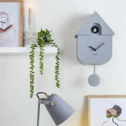 Horloge murale moderne Cuckoo (Gris souris)