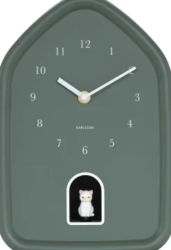 Horloge murale Modern Kitty (Vert jungle)