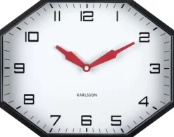 Horloge murale octogonale en résine Factory (Noir)