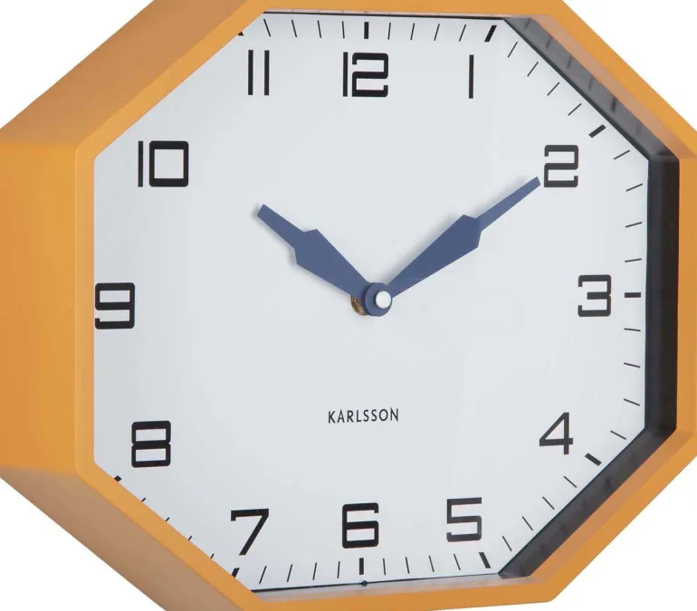 Horloge murale octogonale en résine Factory (Jaune)