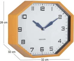 Horloge murale octogonale en résine Factory (Jaune)