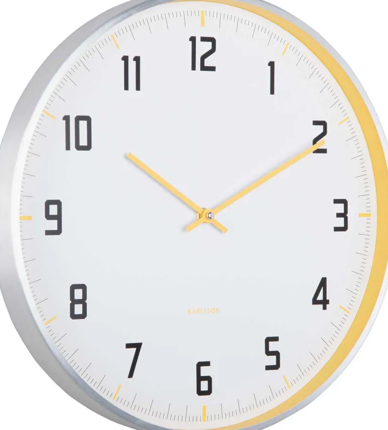 Horloge murale ronde 40 cm Sporty (Jaune)