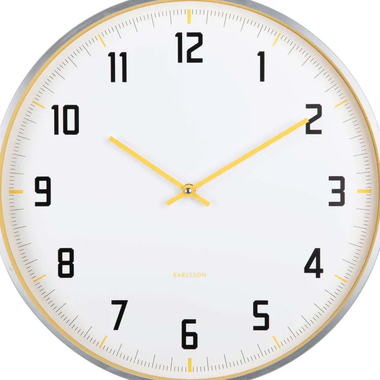 Horloge murale ronde 40 cm Sporty (Jaune)