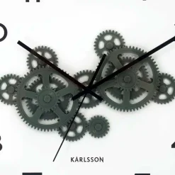 Horloge murale ronde Open Gear (Bleu et vert jungle)