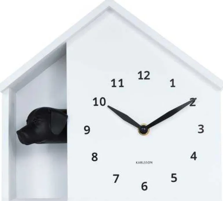 Horloge à poser Peeking Doggy (Blanc)
