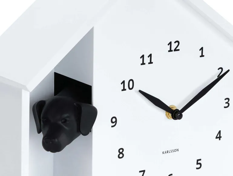 Horloge à poser Peeking Doggy (Blanc)