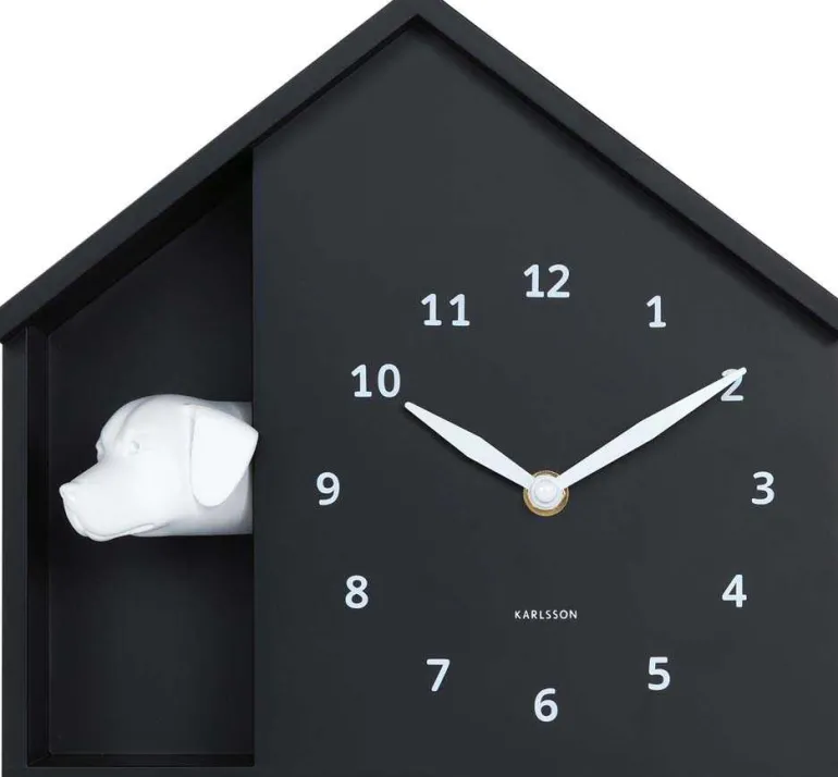 Horloge à poser Peeking Doggy (Noir)
