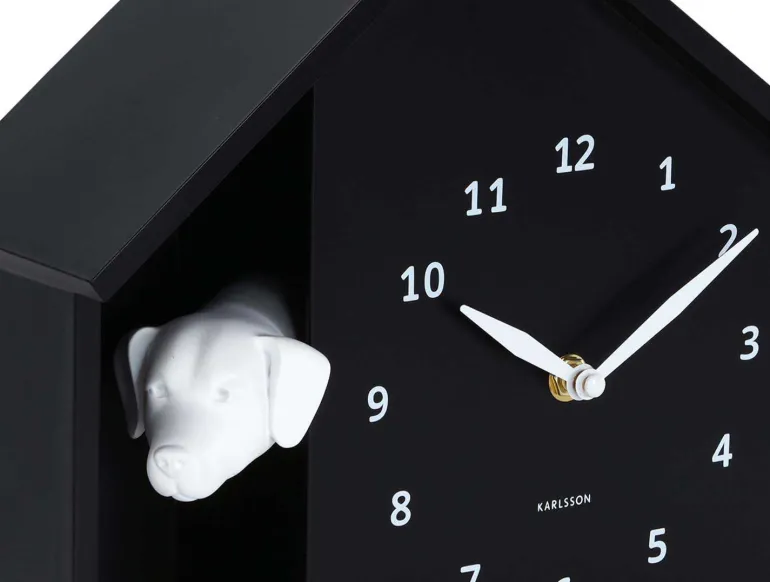 Horloge à poser Peeking Doggy (Noir)