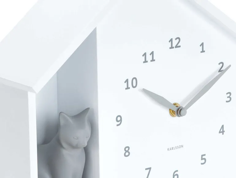 Horloge à poser Siting cat (Blanc)