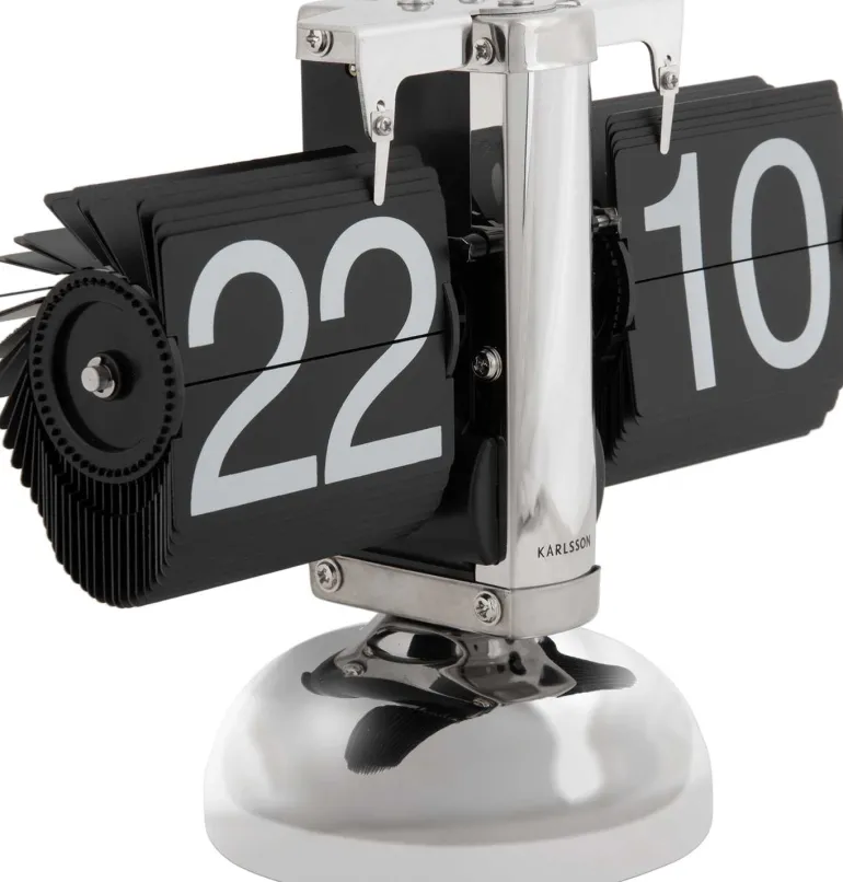 Horloge à poser Small Flip (Chrome)