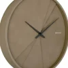 Horloge ronde en bois Lines 30 cm (Vert mousse)