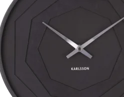 Horloge ronde en bois Origami 30 cm (Noir)