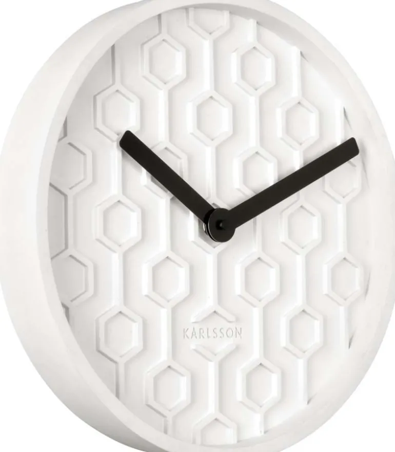 Horloge ronde en béton Honey 31 cm (Blanc)