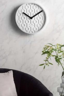 Horloge ronde en béton Honey 31 cm (Blanc)