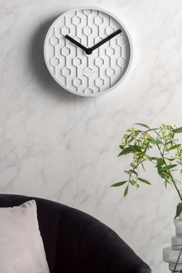 Horloge ronde en béton Honey 31 cm (Blanc)