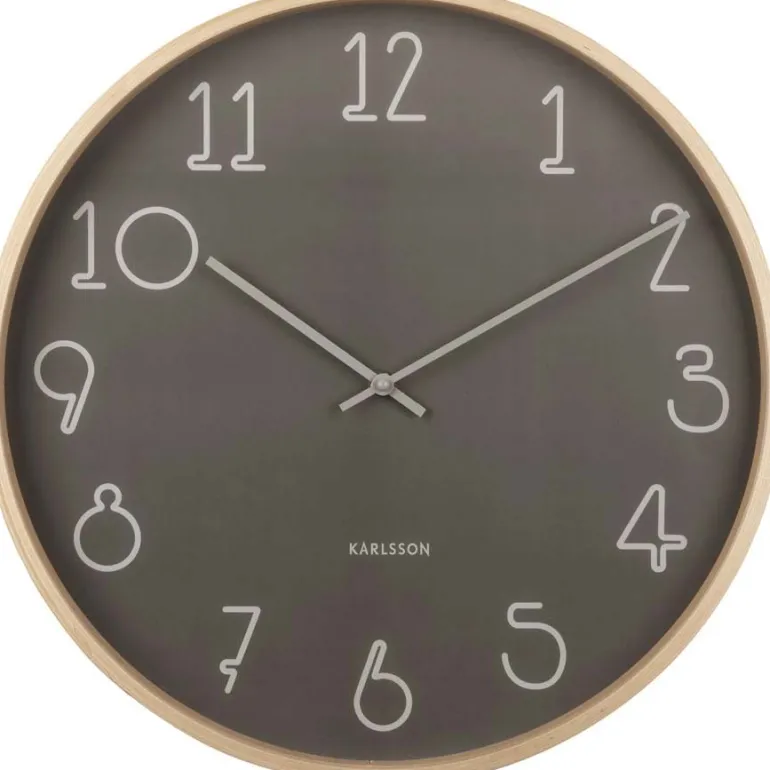 Horloge ronde en MDF Sencillo 40 cm (Gris foncé)