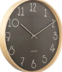 Horloge ronde en MDF Sencillo 40 cm (Gris foncé)