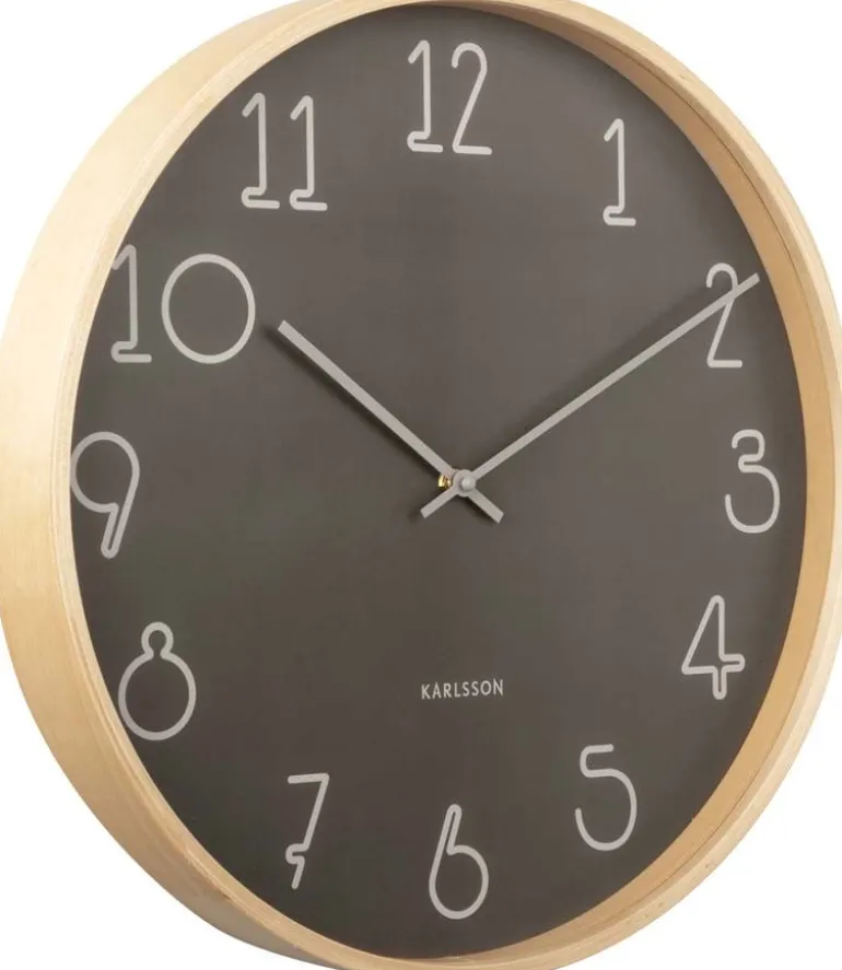 Horloge ronde en MDF Sencillo 40 cm (Gris foncé)