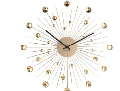 Horloge ronde en métal Sunburst 50 cm (Doré)