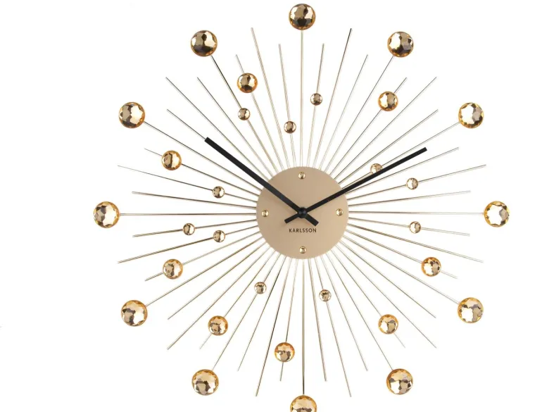 Horloge ronde en métal Sunburst 50 cm (Doré)