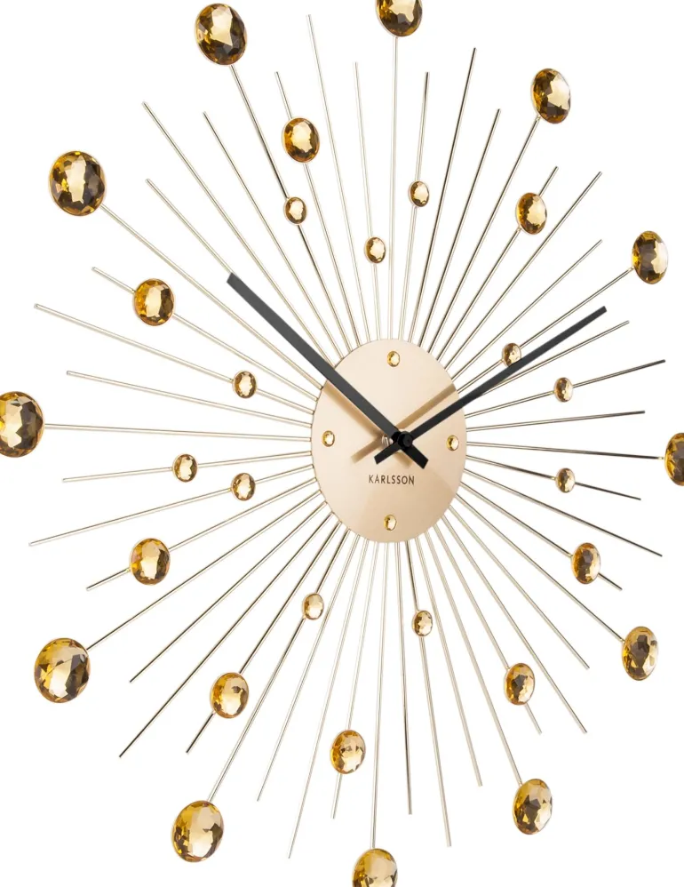 Horloge ronde en métal Sunburst 50 cm (Doré)